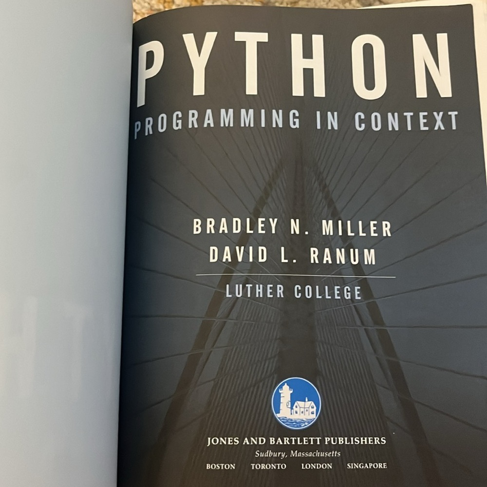 Python Programming In Context by Bradley N Miller EUC - Picture 5 of 13